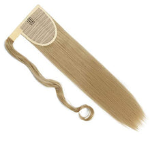 Load image into Gallery viewer, Clip on Pony Tail Wrap Around Ponytail Hairpiece Clip in Hair Extensions 26" Long Straight Ash& Blond/Blond