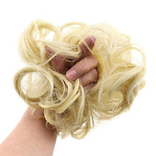 Load image into Gallery viewer, 2pcs Light Blonde Bun Updo Hair Scrunchies Set Curly Messy Fake Hair Chignon Extensions Hairpieces for Evening Party Dating Prom Wedding