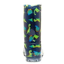 Load image into Gallery viewer, Zone - Kids Dinosaur Navy & Green Welly - Size 9 Child UK - Multicolour