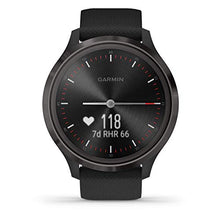 Load image into Gallery viewer, Garmin vivomove 3, Hybrid Connected GPS Smartwatch with Real Watch Hands and Hidden Touchscreen Display, Black with Slate Silicone Band