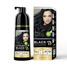 Load image into Gallery viewer, Herbal 3 in 1 Black Hair Shampoo 13.53 Fl Oz, Instant Black Hair Dye, Semi- Permanent Hair Dye Shampoo for Men & Women, 100% Gray Hair Coverage, Effect in 5 Minutes, Lasts 30 Days 400ml (Black)