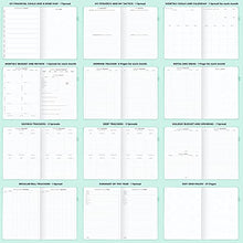 Load image into Gallery viewer, Clever Fox Budget Planner Pro – Financial Organizer + Cash Envelopes. Monthly Finance Journal, Expense Tracker & Personal Account Book, Undated, 18cm x 25cm – Mint Green