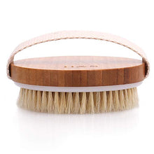 Load image into Gallery viewer, H&S 2pcs Body Brush Dry Skin Bath Shower Brush Back Scrubber Natural Bristles Exfoliating Cellulite Brush Bamboo Wood