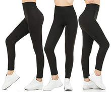 Load image into Gallery viewer, Gnpolo Womens Black High Waisted Leggings Plus Size Soft Tight Slim Tummy Control Yoga Pants