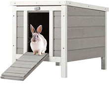 Load image into Gallery viewer, BUNNY BUSINESS Cat/Puppy/Rabbit/Guinea Pig Wooden Hide House - 50 x 42 x 43cm (Grey)