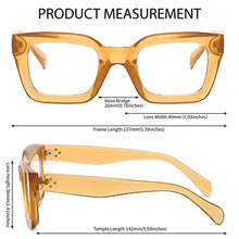 Load image into Gallery viewer, Dollger Sunglasses Women's Retro Square Sunglasses for Men Classic Sunglasses Thick Frame UV400 Protection, Champagne frame/clear lens