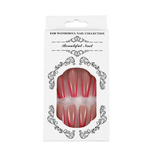 Load image into Gallery viewer, Brishow Coffin False Nails Pink Long Fake Nails Acrylic Ballerina Press on Nails Full Cover Stick on Nails 24pcs for Women and Girls