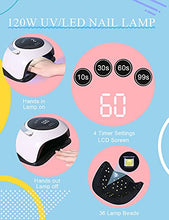 Load image into Gallery viewer, Btiztlla Gel Nail Polish Kit with 120W LED Light, 12 Colors White Nude Glitter Gel Nail Polish Set, UV LED Nail Lamp, No Wipe Base Top Coat, Manicure Tools, Starter Kit for Beginner DIY at Home