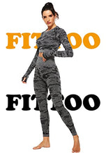 Load image into Gallery viewer, FITTOO Women's High Waisted Camo Seamless Leggings Gym Fitness Workout Yoga Pants, Camouflage-black, M