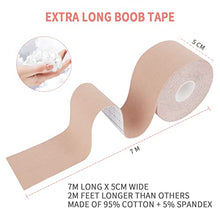Load image into Gallery viewer, Deilin Boob Tape, Bob Tape for Larger Breasts, 7M Extra-Long Roll Booby Tape with 2pcs Reusable Nipple Covers, Adhesive Bra Breast Lift Tape for Large Breasts A-G Cup, Invisible Under Clothing Beige