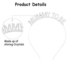 Load image into Gallery viewer, HOWAF Baby Shower Sash Party Decoration Mummy To Be Sash and Tiara, Mummy To Be Rhinestone Crown Headband Mum To Be Gifts Party Accessories for Her, White And Rose Gold