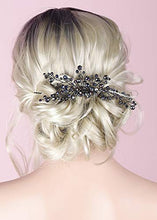Load image into Gallery viewer, Anglacesmade Bridal Wedding Rhinestone Hair Comb Black Hair Comb Crystal Hair Crown Prom Party Boho Festival Hairpiece Women Headpiece Wedding Hair Accessories for Women and Girls