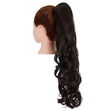 Load image into Gallery viewer, OMGREAT Ponytail Extension 24 Inch Long Claw Clip in Ponytail Synthetic Thick Hair Extensions Pony Tail for Women with a jaw Claw Dark Brown