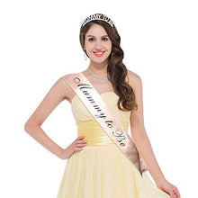 Load image into Gallery viewer, HOWAF Baby Shower Sash Party Decoration Mummy To Be Sash and Tiara, Mummy To Be Rhinestone Crown Headband Mum To Be Gifts Party Accessories for Her, White And Rose Gold
