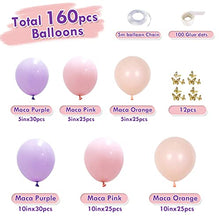 Load image into Gallery viewer, Balloon Garland Arch Kit, 170Pcs Macaron Balloon Garland Kit Including Purple, Pink, Orange Latex balloons, Balloon Garland Backdrop for Baby Shower,Birthday Party,Jungle Safari Party Decoration.