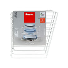 Load image into Gallery viewer, Metaltex Corner Shelf Insert Silos 25x25x195cm, Metal, White, 25x25x19cm
