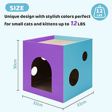Load image into Gallery viewer, ULIGOTA Cardboard Cat House with Scratcher/Catnip Cardboard Box Cat Play House Cardboard Cat Bed for Indoor Cats, Space for Kitties