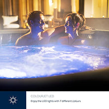 Load image into Gallery viewer, Lay-Z-Spa BW60075GB Santorini Pro Built in LED Light, 10 HydroJet System, Integrated Seats and Foot Massager Inflatable Hot Tub with Freeze Shield Technology, 5-7 Person, Grey spa design interiors