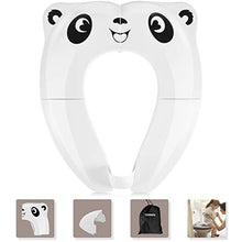 Load image into Gallery viewer, Upgrade Gimars Foldable Potty Toilet Training Seat for Baby with Front Anti-SplashBlock/Children Upgrade Portable Travel Baby Toilet Training Seat with 8 Antislip Silicone Pads & Carry Bag (White)