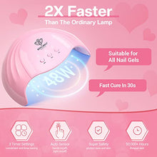 Load image into Gallery viewer, Modelones Gel Nail Kit with 48W Lamp - 12 Colors Pink Gel Nail Polish Set with Lamp Starter Kit, UV LED Nail Lamp, Glossy & Matte Top and Base Coat, Manicure Tools for Beginner DIY at Home