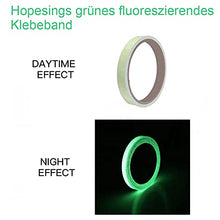 Load image into Gallery viewer, 2 Rolls Fluorescent Tapes 5m x 20mm and 5m x 10mm Green Luminous Tape Glow in the Dark Self-Adhesive Tape for Kids Room Home Wall Decoration Christmas Night Glowing Bicycle Night Riding Logo