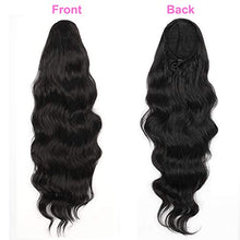 Load image into Gallery viewer, YEESHEDO Long Wavy Ponytail Hair Extension for Black Women Drawstring Ponytail Hair Extensions Clip in Black Curly Synthetic Hairpiece
