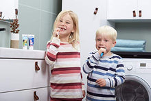 Load image into Gallery viewer, Jordan ® | Step 2 Toothbrush Kids | Kids Toothbrush for Age 3-5 Years Old | Soft Bristles, Dual Ergonomic Handle & BPA Free | Blue & Green Color | Pack 4 Units