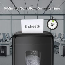 Load image into Gallery viewer, Bonsaii 8-Sheet Micro-Cut Paper Shredder,Special(P-5 High-Security 2x15mm) Domestic Shredder Use for Home Office with Removable Wheels, 15L pullout Waste bin, Black(C206-E)