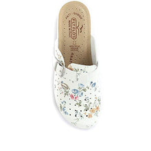 Load image into Gallery viewer, Ladies Clogs in Wider D/E fit from Pavers These Comfortable Clogs for Females Feature Comfort Ideal for Casual wear | FLY29028 | 313 800 - White Floral Size 6 (39)