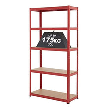 Load image into Gallery viewer, BiGDUG Red 5 Tier Garage Shelving Kits | Boltless Shed Racking Storage | 178 x 90cm (Pack of 2)