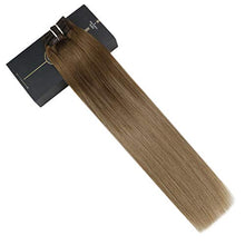 Load image into Gallery viewer, Ugeat Balayage Clip in Hair Extensions 20Inch Human Hair Extensions Clip in Light Brown to Golden Blonde #Bala8/16 Clip on Hair Extensions (7Pieces,100G)