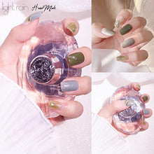Load image into Gallery viewer, LIGHT RAIN Green Press on Nails Medium Length - Fantasy Forest, Reusable Seven Layers Gel UV Finish False Nails, Handmade Nail Art by Professional Manicurist, Medium Square Shape, Large Size
