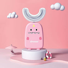 Load image into Gallery viewer, Manual Toothbrush with U-Shaped Bristles Food Grade Silicone Toothbrush Head for Kids 2-7 Years (Pink)