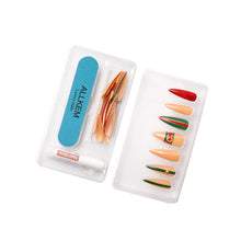 Load image into Gallery viewer, Bee Stripe Long Sculpted Stiletto Full cover Press on Nails Long Ballerina False Nail - Tips 20 pcs Acrylic fake Nails 10 Sizes