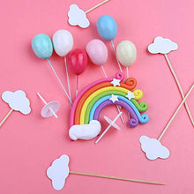 Load image into Gallery viewer, VEYLIN 12 Pieces Cake Topper Kit Rainbow Cloud Cake Topper Kids Cake Decoration for Birthday Baby Showr Party