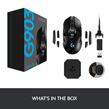Load image into Gallery viewer, Logitech G903 LIGHTSPEED Wireless Gaming Mouse, HERO 25K Sensor, 25,600 DPI, RGB, Lightweight, Programmable Buttons, 140h Battery Life, POWERPLAY-compatible, Ambidextrous, PC/Mac - Black