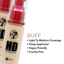 Load image into Gallery viewer, W7 HD Foundation - Oil-Free Liquid Foundation for Poreless, Matte Medium Coverage - 30ml (Buff)