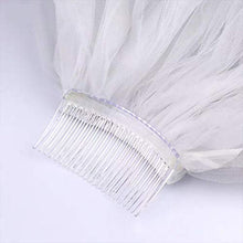 Load image into Gallery viewer, Wedding Veil White Double Ribbon Edge Center Cascade Bridal Veil with Comb Wedding Accessories White