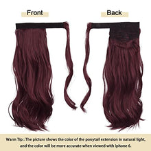 Load image into Gallery viewer, Sofeiyan Curly Ponytail Extension 15 Inch Heat Resistant Synthetic Natural Wavy Hairpiece Wrap Around Pony Tail Hair Extensions for White Black Women Hair Piece, Burgundy