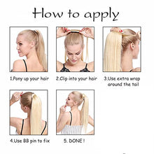 Load image into Gallery viewer, S-noilite® Trendy 26"(66cm) Straight Ash Blonde mix Bleach Blonde Wrap Around Ponytail Clip in Hair Extension Strap Pony Tail Long Popluar Style