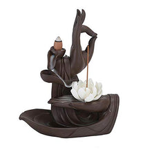 Load image into Gallery viewer, Zen Lotus Backflow Incense Burner with 20pcs Backflow Incense Cone, Home Ceramic Backflow Incense Cone Holder Burner