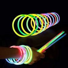 Load image into Gallery viewer, 100 Premium Glow Sticks for Children- 205 Pcs-Party Pack with Eye Glasses kit-Bracelet Connectors- Neon Necklaces and Balls for Party Supplies-Multi Colored Non Toxic