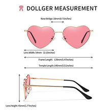 Load image into Gallery viewer, Heart Sunglasses Women Polarized Metal Frame Trendy Cute Heart Shaped Sunglasses UV400 Protection Gold Frame/Pink Lens