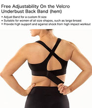 Load image into Gallery viewer, YIANNA Women High Impact Sports Bra Plus Size Zip Front Fastening Bras Padded Adjustable Strap Wireless Running Yoga Top Black, 151 L