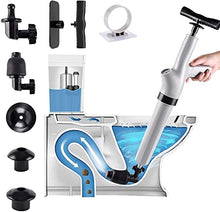 Load image into Gallery viewer, Sahara Brands Heavy Duty Plunger | 9 In 1 Powerful Air Pressured Toilet Plunger Kit for Clogged Toilets, Drains, Sinks and Gutters | Plungers for Bathroom with Built-In Pump and Multiple Attachments