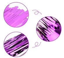 Load image into Gallery viewer, AILEXI 3 Pack Metallic Tinsel Curtains Foil Fringe Shimmer Streamers Curtain Door Window Decoration for Birthday Wedding Party Supplies 3ft*8ft - Purple