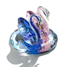 Load image into Gallery viewer, London Boutique Crystal Blue Pink Swan Wedding Couple Anniversaries Gift Present in White Gift Box