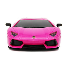 Load image into Gallery viewer, CMJ RC Cars Lamborghini Aventador Pink LP700-4 Officially Licensed Remote Control Car 1:24 Scale Working Lights 2.4Ghz (Pink)