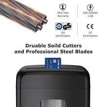 Load image into Gallery viewer, Bonsaii 8-Sheet Micro-Cut Paper Shredder,Special(P-5 High-Security 2x15mm) Domestic Shredder Use for Home Office with Removable Wheels, 15L pullout Waste bin, Black(C206-E)