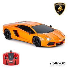 Load image into Gallery viewer, CMJ RC Cars™ Lamborghini Aventador Officially Licensed Remote Control Car 1:18 Scale Working Lights 2.4Ghz Orange